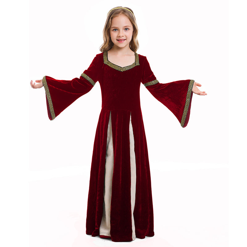 Medieval Renaissance Dress for Kids Girls Carnival Halloween Cosplay Costume