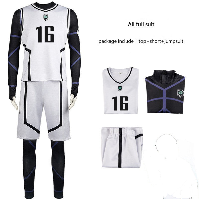 Blue Lock Football Uniform Cosplay Costume Top Shorts Outfits Halloween Carnival Suit