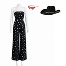 Cosplay Costume Susie Glass The Gentlemen (2026) Polka Dot Jumpsuit Hat Set Black Women Halloween Carnival Party Outfits