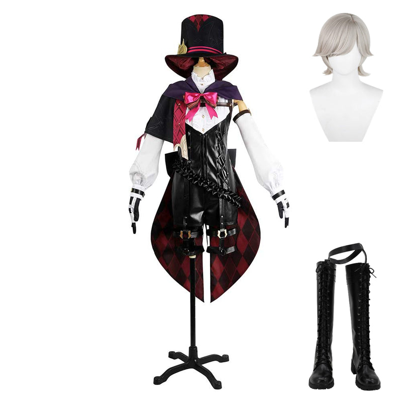 Genshin Impact Lyney Outfits Halloween Carnival Suit Cosplay Costume