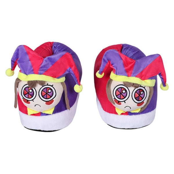 The Amazing Digital Circus TV Pomni Plush Slippers Cosplay Shoes Halloween Costumes Accessory