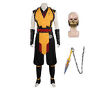 Mortal Kombat Scorpion Top Pants Mask Full Outfits Party Carnival Halloween Cosplay Costume