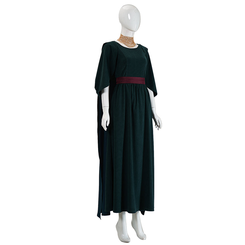 dark green dress halloween costume Cosplay Penelope The Odyssey (2026) Women Carnival Party Outfits Costume Includes Size:L 16.5 Neck 36-37 Sleeve Plus Size Ruched Front Collection: New