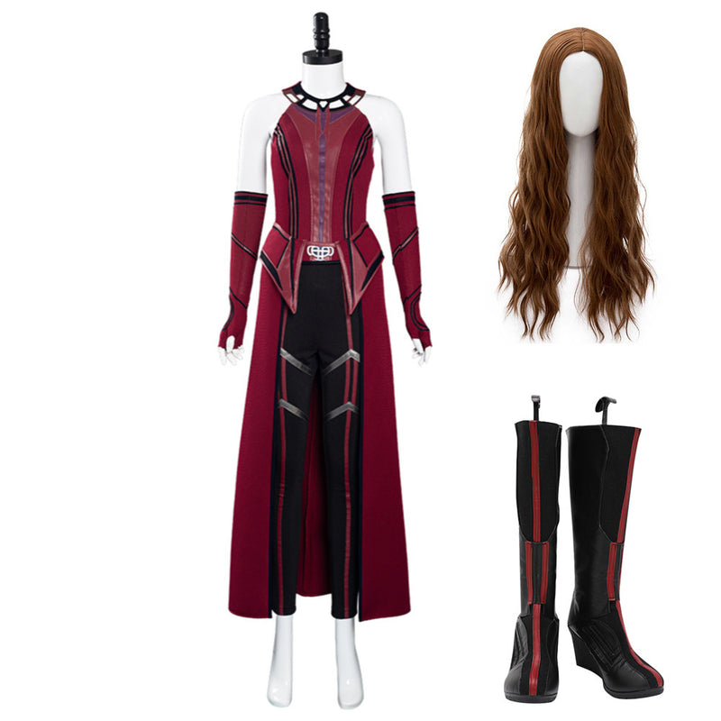 Wandavision Scarlet Witch Cosplay Costume Mask Outfits Halloween Carnival Suit