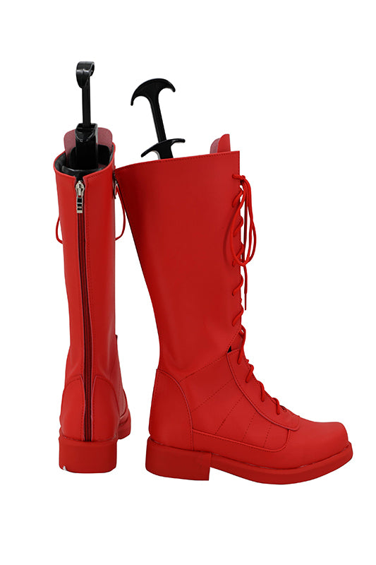 Twisted Wonderland Game Jade Leech Cosplay Red Shoes Boots Halloween Costumes Accessory Custom Made
