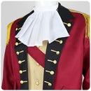 Cosplay Costume Colonial Style Officer Uniform Vintage Authentic Red Men Halloween Carnival Party Outfits
