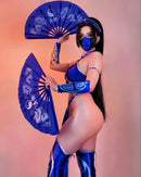 Mortal Kombat Kitana Costume Accessories Outfit Halloween Carnival Suit Cosplay Costume