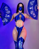 Mortal Kombat Kitana Costume Accessories Outfit Halloween Carnival Suit Cosplay Costume