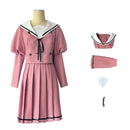 The Fragrant Flower Blooms With Dignity Kaoruko Waguri Women Pink Uniform Dress Cosplay Costume