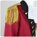Cosplay Costume Colonial Style Officer Uniform Vintage Authentic Red Men Halloween Carnival Party Outfits