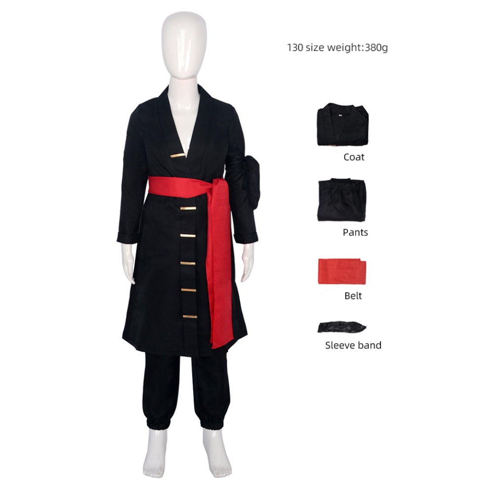 One Piece Egghead Arc Anime Roronoa Zoro Kids Children Black Outfit Party  Carnival Halloween Cosplay Costume