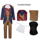 Cosplay Costume Colonial Style Officer Uniform Vintage Authentic Blue Men Halloween Carnival Party Outfits