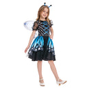 Toddler Kids Blue Fairy Dress Outfit for Girls Carnival Halloween Cosplay Costume