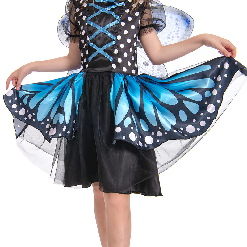 Toddler Kids Blue Fairy Dress Outfit for Girls Carnival Halloween Cosplay Costume Toddler Kids Blue Fairy Dress Outfit for Girls Carnival Halloween Cosplay Costume