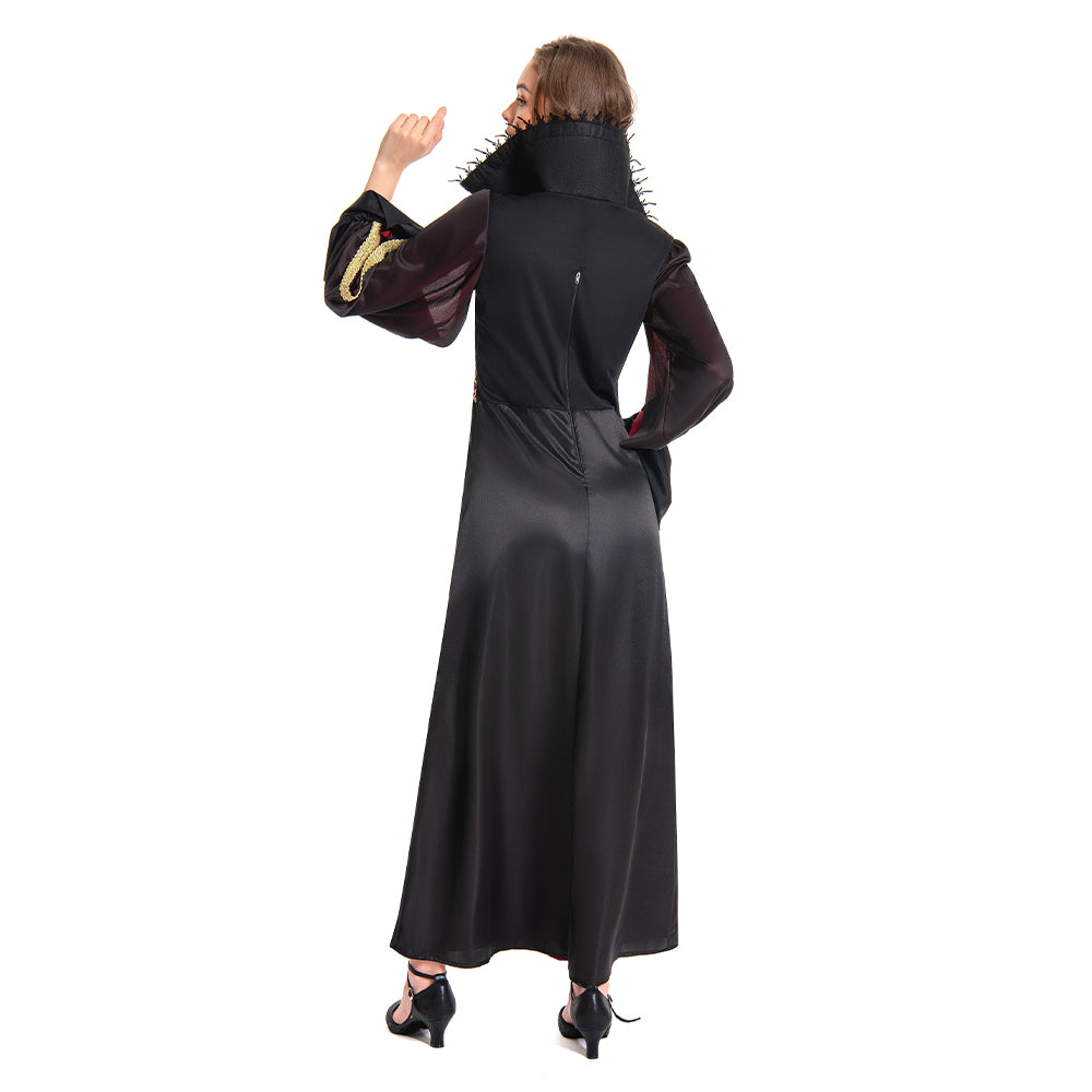 vampire dress women Women Vampire Costume Black Dress Outfit for Adult Carnival Halloween Cosplay Costume