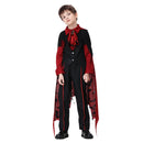Kids Children Black Vampire Outfit for Boys Carnival Halloween Cosplay Costume