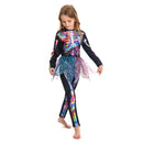 Kids Skull Skeleton Costume Black Jumpsuit for Girls Carnival Halloween Cosplay Costume