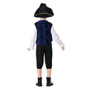 Kids Pirate Costume Medieval Renaissance Blue Outfit Carnival Halloween Cosplay Costume