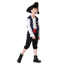 Kids Pirate Costume Medieval Renaissance Blue Outfit Carnival Halloween Cosplay Costume