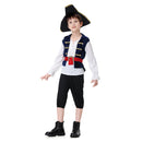 Kids Pirate Costume Medieval Renaissance Blue Outfit Carnival Halloween Cosplay Costume