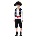 Kids Pirate Costume Medieval Renaissance Blue Outfit Carnival Halloween Cosplay Costume