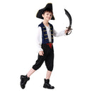 Kids Pirate Costume Medieval Renaissance Blue Outfit Carnival Halloween Cosplay Costume