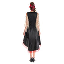 Women Pirate Costume Black Medieval Outfit for Adult Carnival Halloween Cosplay Costume