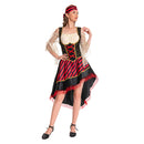 Women Pirate Costume Black Medieval Outfit for Adult Carnival Halloween Cosplay Costume