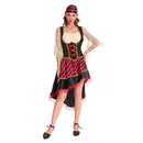 Women Pirate Costume Black Medieval Outfit for Adult Carnival Halloween Cosplay Costume