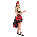 Women Pirate Costume Black Medieval Outfit for Adult Carnival Halloween Cosplay Costume