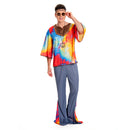 70S Hippie Costume Gray Full Set for Adult Men Carnival Halloween Cosplay Costume