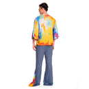 70S Hippie Costume Gray Full Set for Adult Men Carnival Halloween Cosplay Costume