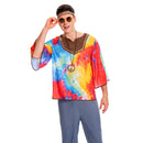 70S Hippie Costume Gray Full Set for Adult Men Carnival Halloween Cosplay Costume
