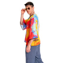 70S Hippie Costume Gray Full Set for Adult Men Carnival Halloween Cosplay Costume