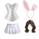 Cosplay Costume Hannah Wells Off Campus (2026) Bunny Girl Corset Set White Women Halloween Carnival Party Outfits