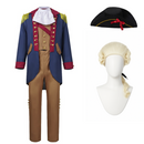 Cosplay Costume Colonial Style Officer Uniform Vintage Authentic Blue Men Halloween Carnival Party Outfits