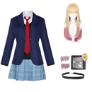 Marin Kitagawa School Uniform Women Blue Dress Outfit Carnival Halloween Cosplay Costume