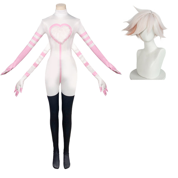 Hazbin Hotel Season 2 Angel Dust White Printed Base Bodysuit with Arms Jumpsuit Women Carnival Halloween Cosplay Costume