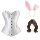 Cosplay Costume Hannah Wells Off Campus (2026) Bunny Girl Corset Set White Women Halloween Carnival Party Outfits