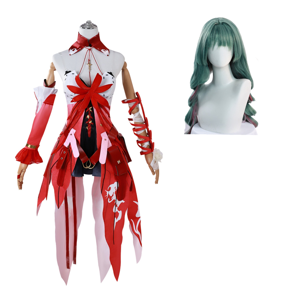 Costume Exploding Wave Red Wuthering Waves Phrolova Women Red Dress Full Set Carnival Halloween ...