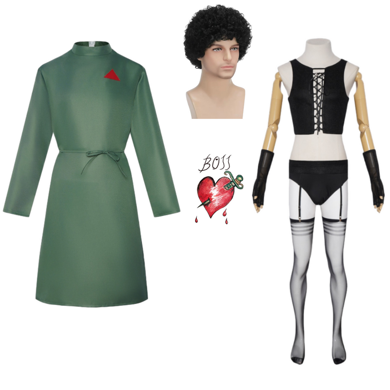 frank n furter green dress Dr.Frank-N-Furter Cosplay Costume The Rocky Horror Picture Show Goat Inner Set Outfits Halloween Carnival Party Costume Color:Bronze (Chocolate) Infinite Belt Brown – The Rocky Horror is MasterSku:KA6E26M0