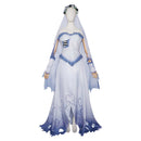Corpse Bride Emily Women White Wedding Dress Party Carnival Halloween Cosplay Costume