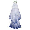 Corpse Bride Emily Women White Wedding Dress Party Carnival Halloween Cosplay Costume