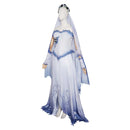 Corpse Bride Emily Women White Wedding Dress Party Carnival Halloween Cosplay Costume