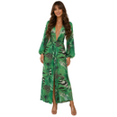 Cosplay Costume Allie Hayes Off Campus (2026) Deep V Printed Dress Green Women Halloween Carnival Party Outfits
