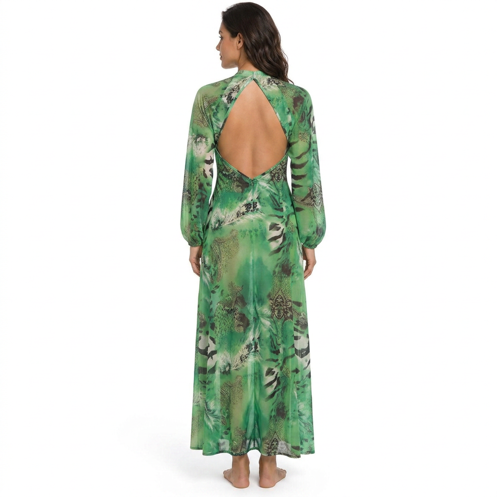 dark green dress halloween costume Cosplay Allie Hayes Off Campus (2026) Deep V Printed Gre Adult Costume Size:12/18mos Bodysuit/Dress Green Witches are legendary Elegant Gold Dresses |