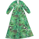Cosplay Costume Allie Hayes Off Campus (2026) Deep V Printed Dress Green Women Halloween Carnival Party Outfits