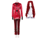 Cosplay Costume Red Wicked Wonderland Leather Jacket Top Pants Red Women Halloween Carnival Party Outfits