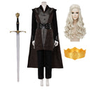 Cosplay Costume Rhaenyra Targaryen House of the Dragon Season 3 Battle Cloak Fullset Black Women Halloween Carnival Party Outfits