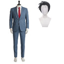 Cosplay Costume Sasaki Smoking Behind the Supermarket with You Work Suit Set Blue Men Halloween Carnival Party Outfits